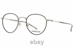 MontBlanc MB0162O 001 Eyeglasses Frame Men's Black/Silver Full Rim Round 48mm