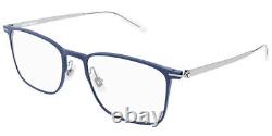Montblanc MB0193O Eyeglasses Men Silver Rectangle 55mm New 100% Authentic