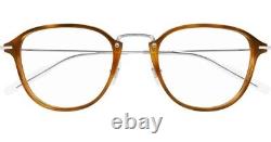 Montblanc Round Eyeglasses MB0155o-005-51 Havana Silver Frame Clear Lenses