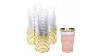 Must See Review Drinket Gold Plastic Cups 14 Oz Clear Plastic Cups Tumblers Fancy Plastic Wedd