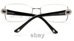 NEW BVLGARI 2125-B-M 102 SILVER/BLACK EYEGLASSES FRAME 54-16-135mm B34mm Italy