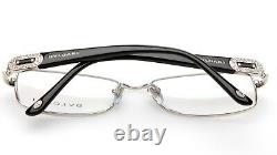 NEW BVLGARI 2125-B-M 102 SILVER/BLACK EYEGLASSES FRAME 54-16-135mm B34mm Italy