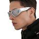 New Balenciaga Bb0157s 004 Silver Grey Silver Wraparound Unisex Sunglasses