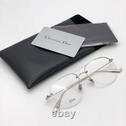 NEW Dior DIOR STELLAIREO11 010 Palladium Silver Half-Rim Metal Unisex Eyeglasses