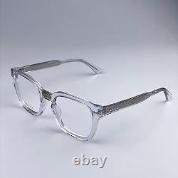 NEW Gucci GG0184O 012 Crystal Clear Demo Square Unisex Eyeglasses