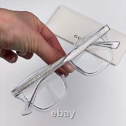 NEW Gucci GG0184O 012 Crystal Clear Demo Square Unisex Eyeglasses