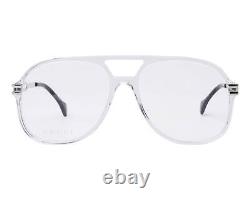NEW Gucci GG1106O-003-58 Grey Silver Eyeglasses