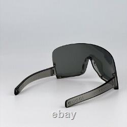 NEW Gucci GG1631S 013 Transparent Grey Silver Mirrored Shield Unisex Sunglasses