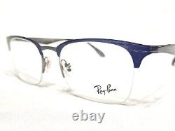 NEW Ray Ban RB6360 2863 Blue Rectangle Half Rim Eyeglasses Frames 51/20145