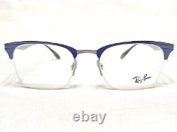 NEW Ray Ban RB6360 2863 Blue Rectangle Half Rim Eyeglasses Frames 51/20145