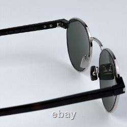 NEW Saint Laurent SL707 001 Silver Havana Grey Oval Unisex Sunglasses