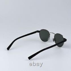 NEW Saint Laurent SL707 001 Silver Havana Grey Oval Unisex Sunglasses