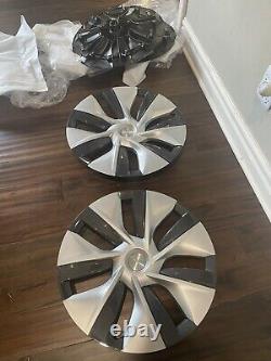 NEW Set of 4 2021-23 Tesla Model Y Gemini Hubcap Wheel Rim Cover 19 1044235 OEM