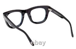 NEW TOM FORD TF5872-B 001 SHINY BLACK WithSILVER ACENTS AUTHENTIC EYEGLASSES 48-25