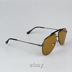 NEW Tom Ford FT1018/S 08E BRADY Shiny Anthracite Silver Brown Unisex Sunglasses