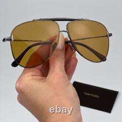 NEW Tom Ford FT1018/S 08E BRADY Shiny Anthracite Silver Brown Unisex Sunglasses