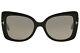 New Tom Ford Gianna-02 Tf609 Shiny Black Butterfly Full Rim Sunglasses 54mm