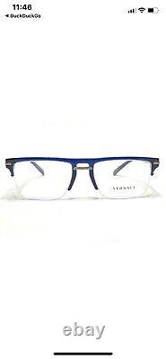 NEW Versace MOD VE3269 5125 Mens Blue/Silver Half Rim Eyeglasses Frames 53/19