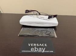 NEW Versace Mod. 1122-B 1029 Purple Silver Crystals EYEGLASSES GLASSES 51-17-135