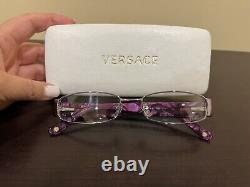 NEW Versace Mod. 1122-B 1029 Purple Silver Crystals EYEGLASSES GLASSES 51-17-135