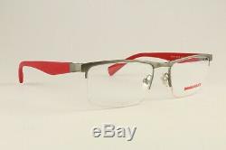 New Authentic Prada VPS 52F DG1-1O1 Silver Red 54mm Half Rim Frames RX & Case