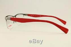 New Authentic Prada VPS 52F DG1-1O1 Silver Red 54mm Half Rim Frames RX & Case