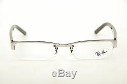 New Authentic Ray Ban 6182 2509 Silver/Black 53mm Half Rim Eyeglasses RX & Case