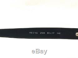 New Authentic Ray Ban 6182 2509 Silver/Black 53mm Half Rim Eyeglasses RX & Case