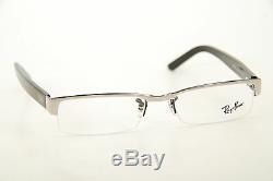 New Authentic Ray Ban 6182 2509 Silver/Black 53mm Half Rim Eyeglasses RX & Case