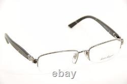 New Authentic Salvatore Ferragamo 1845 502 Gunmetal 53mm Half Rim Eyeglasses RX