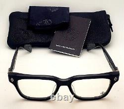 New Chrome Hearts TESTERICAL BK Eyeglasses 52-18 145 Black & 925 Silver Frames