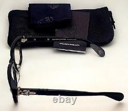 New Chrome Hearts TESTERICAL BK Eyeglasses 52-18 145 Black & 925 Silver Frames