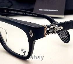 New Chrome Hearts TESTERICAL BK Eyeglasses 52-18 145 Black & 925 Silver Frames