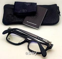 New Chrome Hearts TESTERICAL BK Eyeglasses 52-18 145 Black & 925 Silver Frames