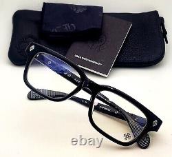 New Chrome Hearts TESTERICAL BK Eyeglasses 52-18 145 Black & 925 Silver Frames