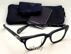 New Chrome Hearts TESTERICAL BK Eyeglasses 52-18 145 Black & 925 Silver Frames