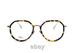 New Dior Stellaire09 8jd Havana Silver Eyeglasses Frame Rx 52-18-145