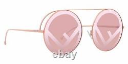 New Fendi FF 0285/S 35J01 Women's Sunglasses Pink Full Rim Round / Pink Lens