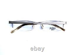 New Jean Lafont Matte Silver Half Rim Rectangular Glasses France 54 16 140