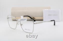 New Jimmy Choo Jc 2007 3002 Silver Black Gunmetal Authentic Eyeglasses 53-16