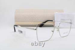 New Jimmy Choo Jc 2007 3002 Silver Black Gunmetal Authentic Eyeglasses 53-16