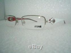 New Just Cavalli 175 753 Silver/White/Red Eyeglasses Rx Frame 49-18-135 Semi Rim