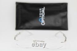 New Line Art Charmant Xl2012 Wg Silver Crystals Ivory Authentic Eyeglasses 51-17