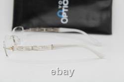 New Line Art Charmant Xl2012 Wg Silver Crystals Ivory Authentic Eyeglasses 51-17