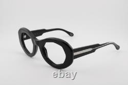 New Marni C6h Black Silver Handmade Eyeglasses Frames Unisex 52-26-145