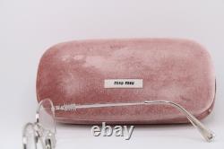 New Miu Miu Vmu 50w 1bc-1o1 Silver Clear Authentic Eyeglasses 51-19
