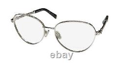 New Philipp Plein Vpp035s Eyewear Italy Cat Eye Womens 57-17-135 Full-rim Silver