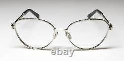 New Philipp Plein Vpp035s Eyewear Italy Cat Eye Womens 57-17-135 Full-rim Silver