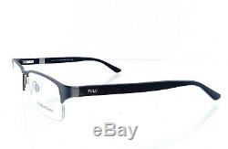 New Polo Ralph Lauren PH1075 9120 Black Half Rim Eyeglasses RX Frames 53mm Italy