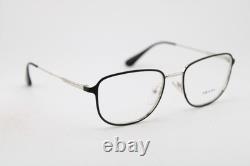 New Prada Vpr 58x 524-1o1 Matte Black Silver Authentic Eyeglasses 52-18
